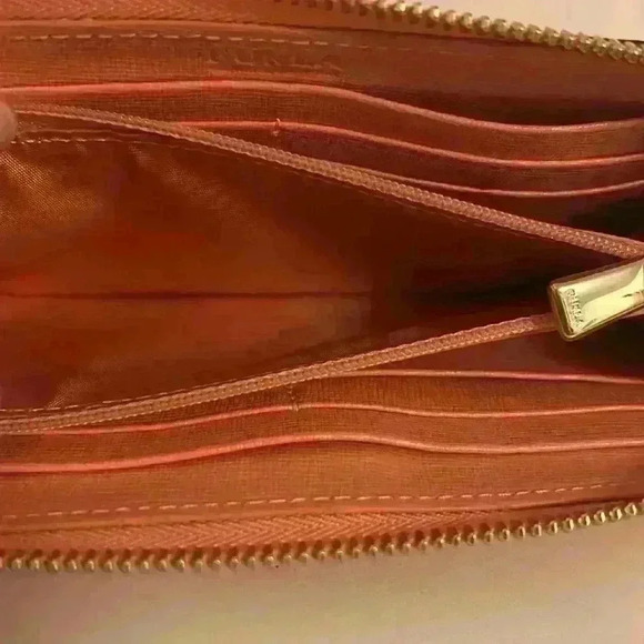 Furla Pink Orange Sunset Leather Wallet - Picture 13 of 17